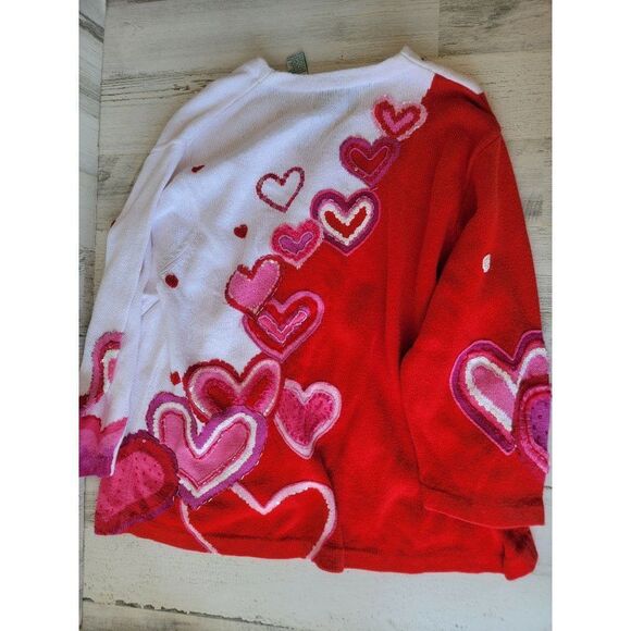 Design options Philip Jane Gordon Valentine's heart cardigan red white - Picture 14 of 14